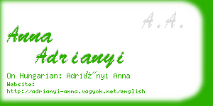 anna adrianyi business card